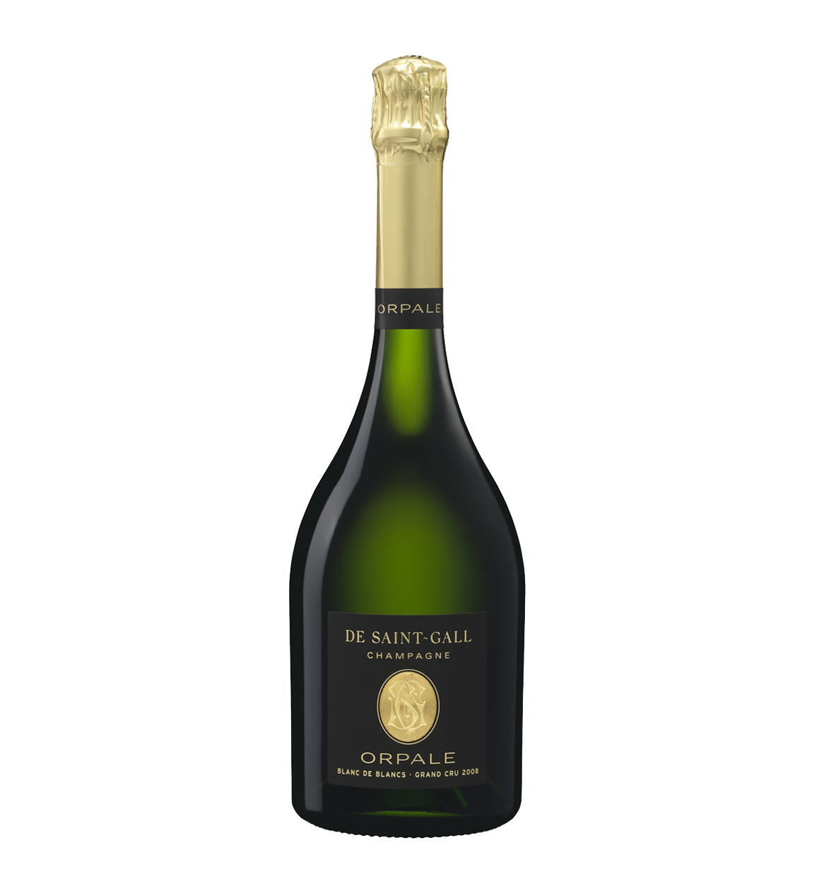 Eine Flasche Chamagner der Marke De Saint-Gall der Sorte Orpale Grand Cru Millesime