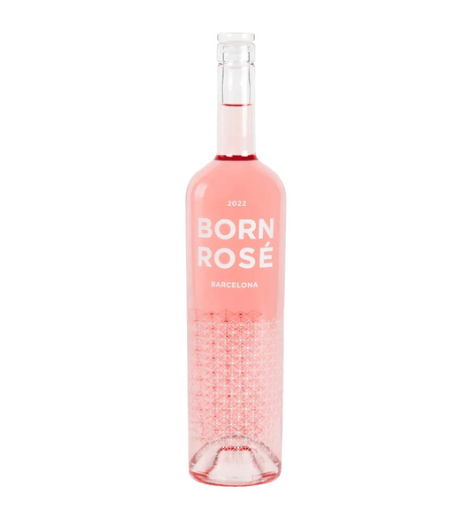 Eine Weinflasche der Marke Born Rosé der Sorte Barcelona