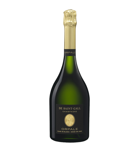Eine Flasche Chamagner der Marke De Saint-Gall der Sorte Orpale Grand Cru Millesime