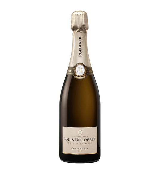 Eine Flasche Chamagner der Marke Louis Roederer der Sorte Collection 244 Brut