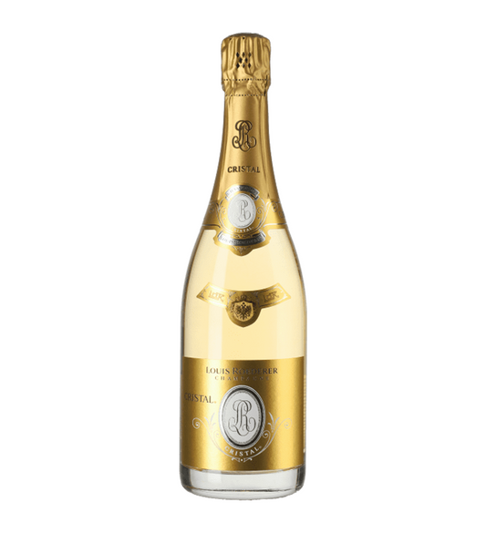 Eine Flasche Chamagner der Marke Louis Roederer der Sorte Cristal